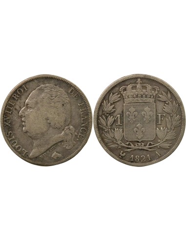 Louis XVIII Louis XVIII - Franc Argent - 1821 A Paris 1 franc Argent 1821 A - Paris