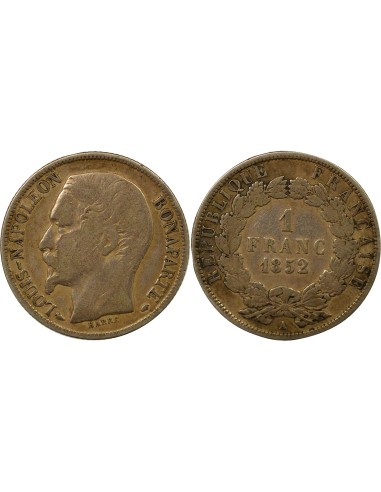 1 Franc Louis-Napoléon Bonaparte 1852 A - Argent