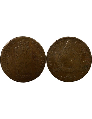 A la Balance 2 sols Cuivre 1793 AA Metz