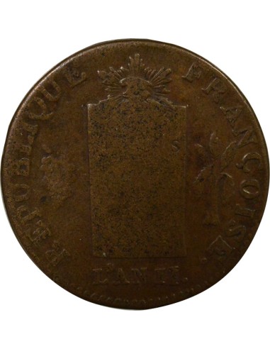 A la Balance 2 sols Cuivre 1793 AA Metz