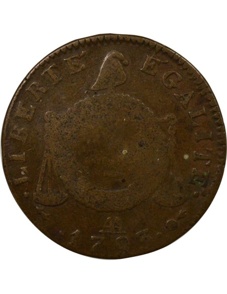 A la Balance 2 sols Cuivre 1793 AA Metz