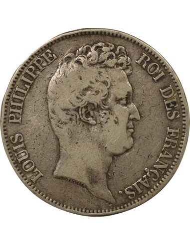 Louis-Philippe Ier sans I 5 francs Argent 1830 A - Paris