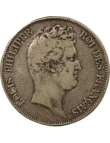 Louis-Philippe Ier sans I 5 francs Argent 1830 A - Paris