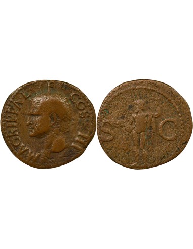 Rome Empire Agrippa Neptune 1 as Cuivre 37-41 R Rome