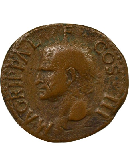 Rome Empire Agrippa Neptune 1 as Cuivre 37-41 R Rome