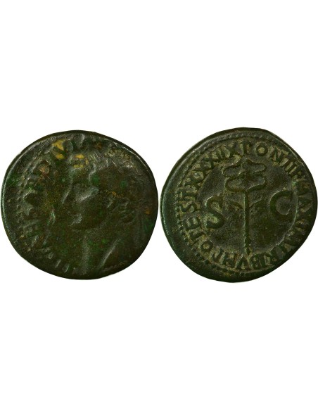 Rome Empire Tibère Caducée 1 as Cuivre 36-37 R Rome