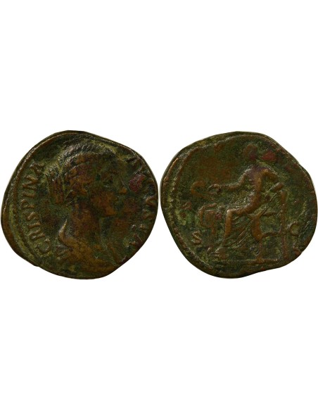 Rome Empire Crispine Salus assise 1 sesterce Laiton 180-182 R Rome