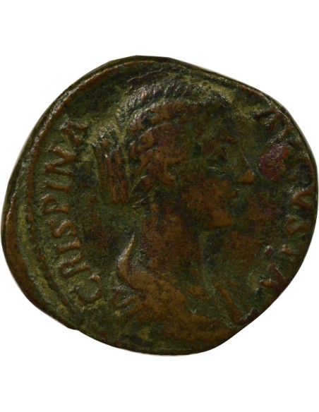 Rome Empire Crispine Salus assise 1 sesterce Laiton 180-182 R Rome