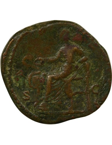 Rome Empire Crispine Salus assise 1 sesterce Laiton 180-182 R Rome