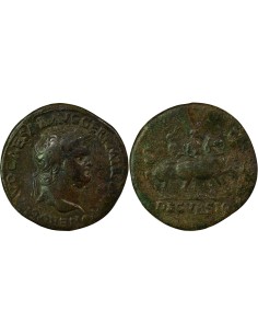 Rome Empire Néron Parade Militaire 1 sesterce Cuivre 65 D Lyon