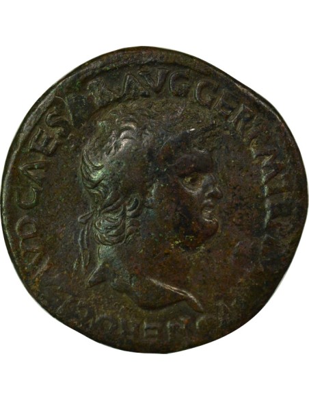 Rome Empire Néron Parade Militaire 1 sesterce Cuivre 65 D Lyon