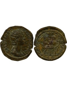 Rome Empire Orbiane Concordia assise 1 sesterce Cuivre 225 R Rome