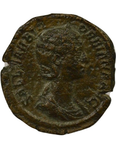 Rome Empire Orbiane Concordia assise 1 sesterce Cuivre 225 R Rome