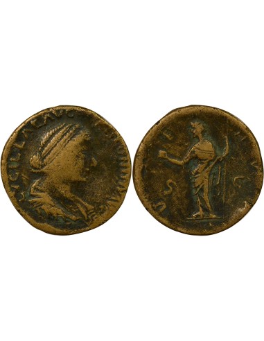 Rome Empire Lucille Vénus debout 1 sesterce Laiton 164-166 R Rome