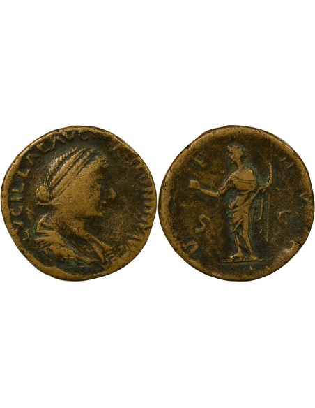 Rome Empire Lucille Vénus debout 1 sesterce Laiton 164-166 R Rome