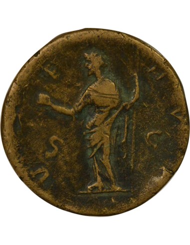 Rome Empire Lucille Vénus debout 1 sesterce Laiton 164-166 R Rome