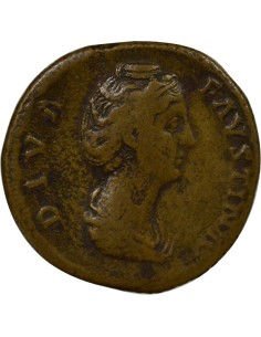Rome Empire Faustine Mère Aeternitas debout 1 sesterce Laiton 141 R Rome 2