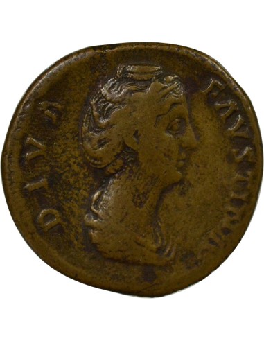 Rome Empire Faustine Mère Aeternitas debout 1 sesterce Laiton 141 R Rome