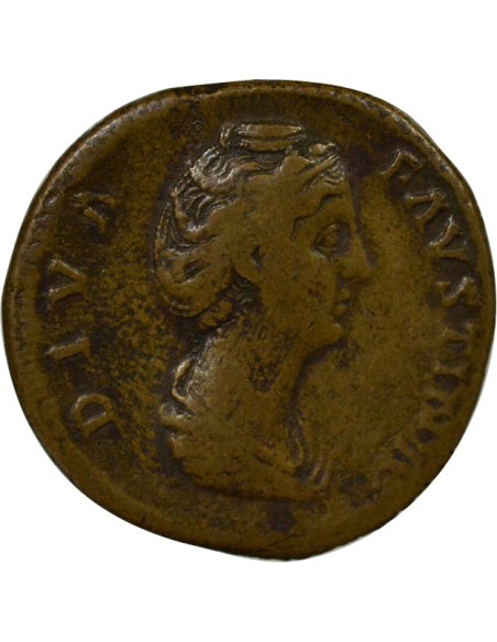 Rome Empire Faustine Mère Aeternitas debout 1 sesterce Laiton 141 R Rome
