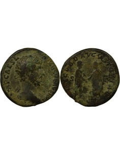 Rome Empire Lucius Verus Concorde des Augustes 1 sesterce Laiton 161 R Rome