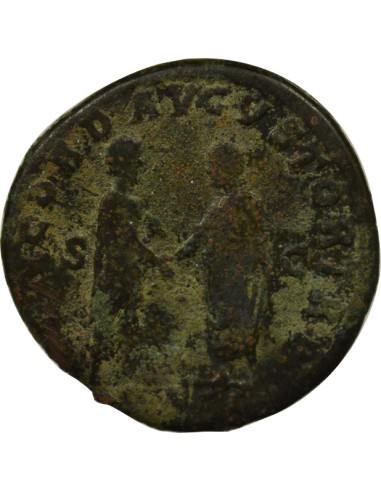 Rome Empire Lucius Verus Concorde des Augustes 1 sesterce Laiton 161 R Rome
