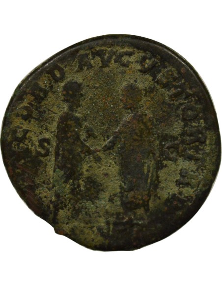 Rome Empire Lucius Verus Concorde des Augustes 1 sesterce Laiton 161 R Rome