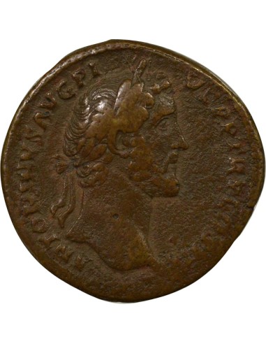 Rome Empire Antonin le Pieux Ops assise 1 sesterce Laiton 142 R Rome