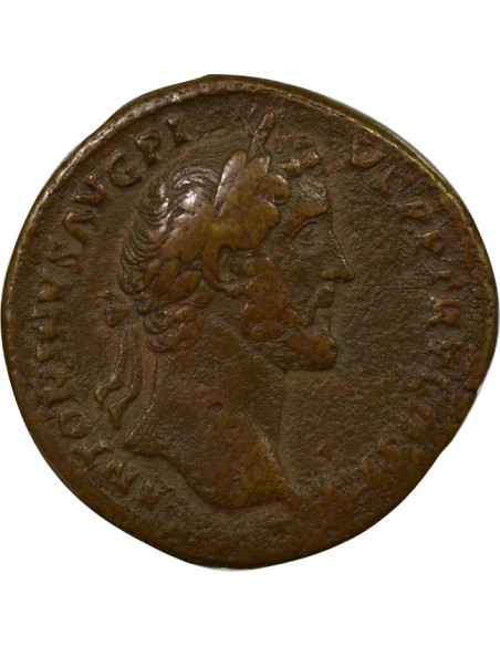Rome Empire Antonin le Pieux Ops assise 1 sesterce Laiton 142 R Rome