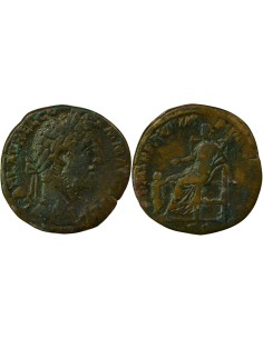 Rome Empire Commode Pietas assise 1 sesterce Laiton 192 R Rome