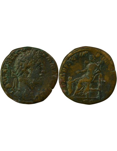 Rome Empire Commode Pietas assise 1 sesterce Laiton 192 R Rome