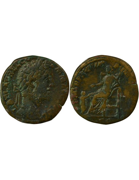 Rome Empire Commode Pietas assise 1 sesterce Laiton 192 R Rome