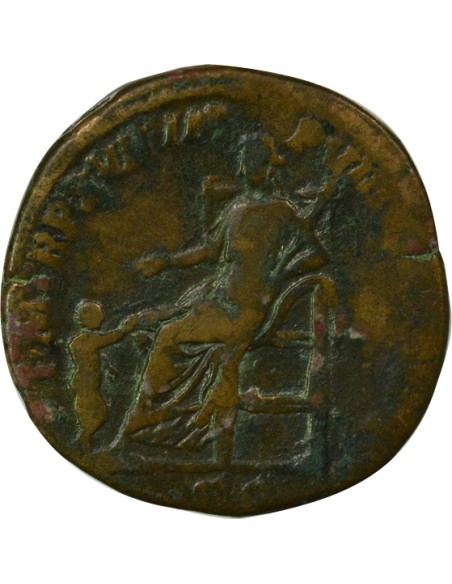 Rome Empire Commode Pietas assise 1 sesterce Laiton 192 R Rome