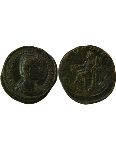 Rome Empire Otacilia Severa Concordia assise 1 sesterce Cuivre 246 R Rome