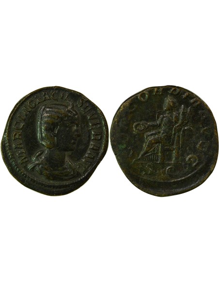 Rome Empire Otacilia Severa Concordia assise 1 sesterce Cuivre 246 R Rome