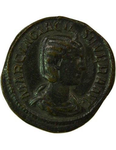 Rome Empire Otacilia Severa Concordia assise 1 sesterce Cuivre 246 R Rome