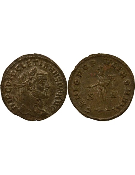Rome Empire Dioclétien Génie du Peuple Romain 1 ae Bronze 294-295 Siscia