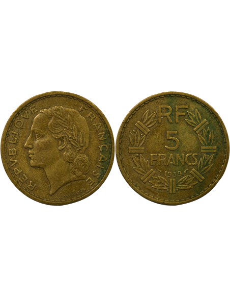 Lavrillier 5 francs Bronze-Alu 1939 A Paris