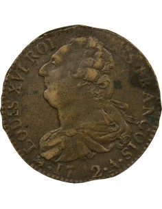 Louis XVI au Faisceau 2 sols Cuivre 1792 A - Paris 2