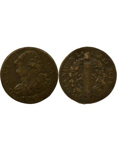 Louis XVI au Faisceau 2 sols Cuivre 1793 BB Strasbourg
