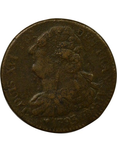 Louis XVI au Faisceau 2 sols Cuivre 1793 BB Strasbourg