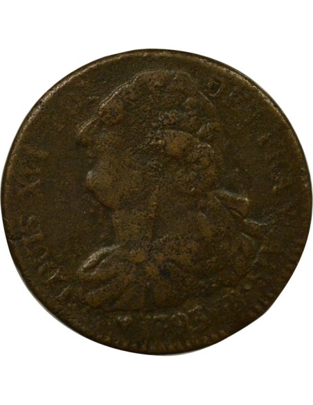 Louis XVI au Faisceau 2 sols Cuivre 1793 BB Strasbourg