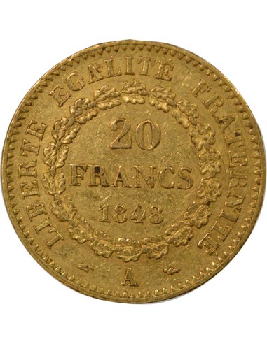 IIe République 20 francs Or 1848 A - Paris
