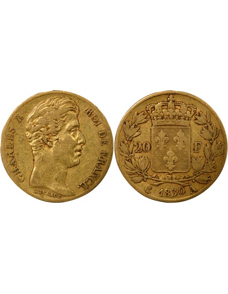 Charles X 4 1/2 Feuilles 20 francs Or 1830 A - Paris