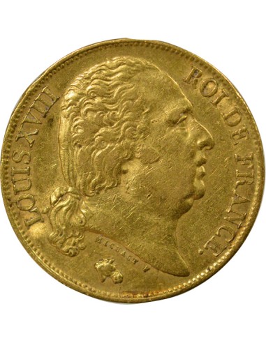 Louis XVIII Tête nue 20 francs Or 1817 A - Paris