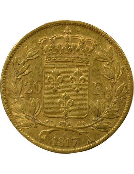 Louis XVIII Tête nue 20 francs Or 1817 A - Paris