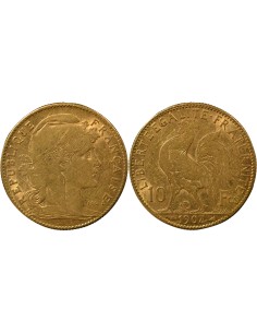 Coq 10 francs Or 1907 A Paris
