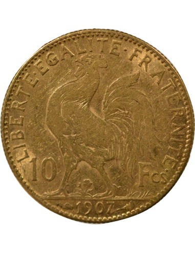 Coq 10 francs Or 1907 A Paris