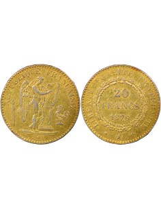 Contrefaçon d'époque 20 francs Platine 1876 A - Paris