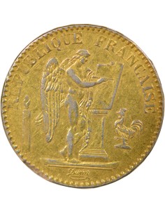 Contrefaçon d'époque 20 francs Platine 1876 A - Paris 2