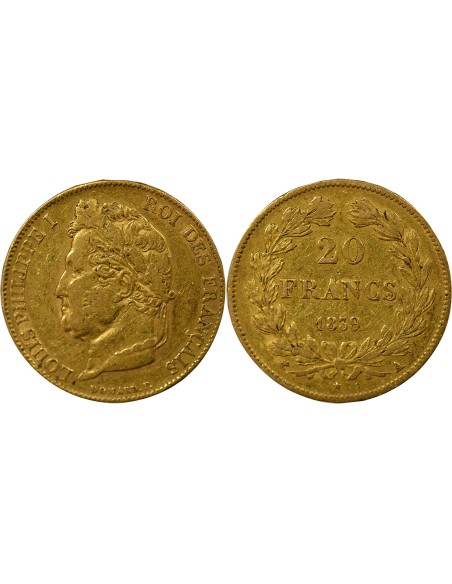 Louis-Philippe Ier Domard 20 francs Or 1839 A - Paris